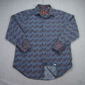 Robert Graham Shirt Mens Small Geometric Classic Fit Button‎ Up Long Sleeve